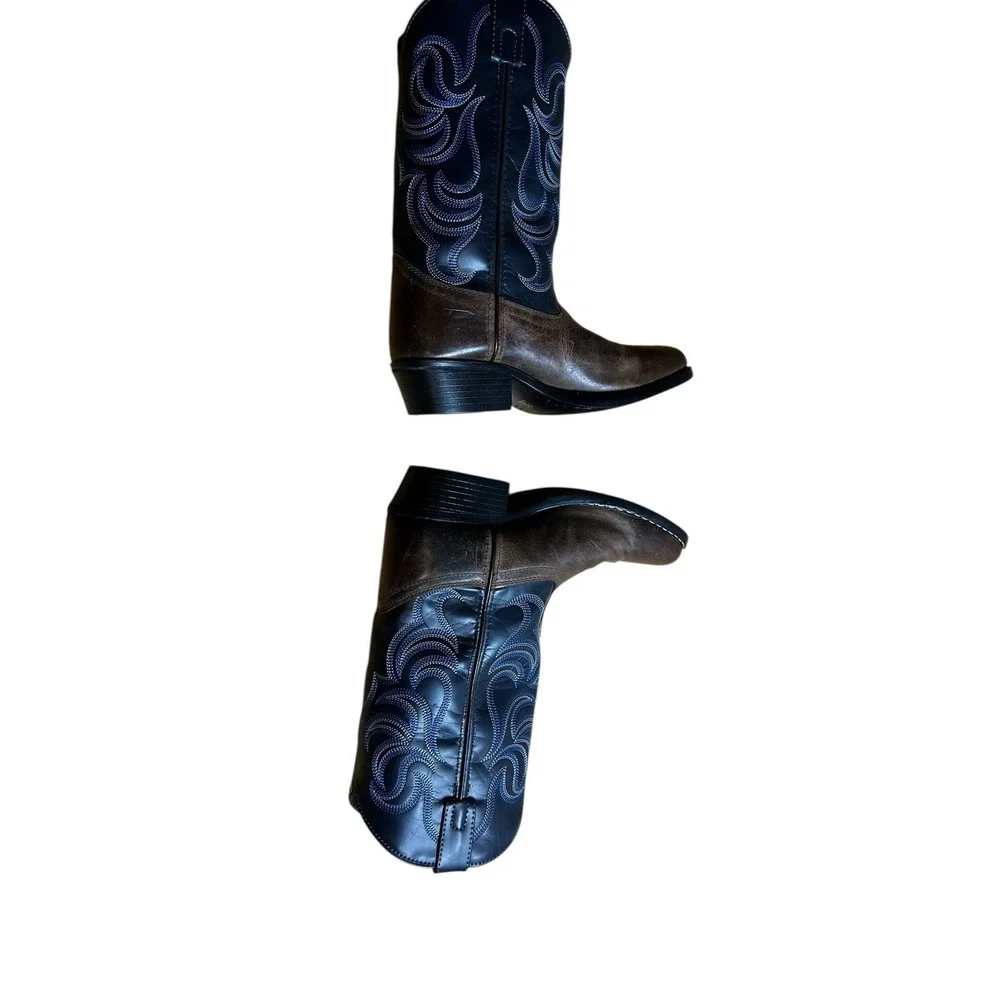 Cody James Two-Tone Embroidered Western Boot Boys Size‎ 5D Style 41477 Brown